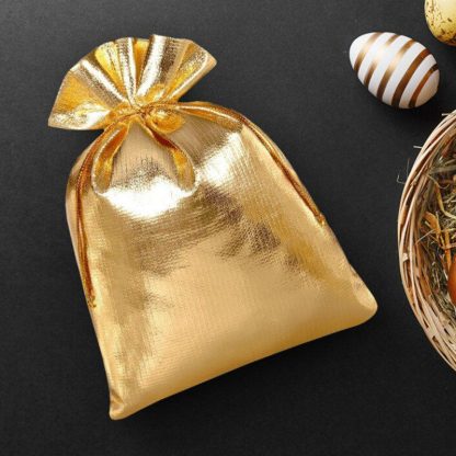 5 stuks Metaalachtige zakjes 22 x 30 cm - goud metallic - Afbeelding 2
