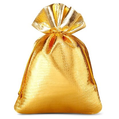 10 stuks Metaalachtige zakjes 8 x 10 cm - goud metallic