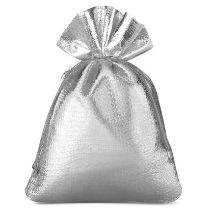 10 stuks Metaalachtige zakjes 8 x 10 cm - zilver metallic