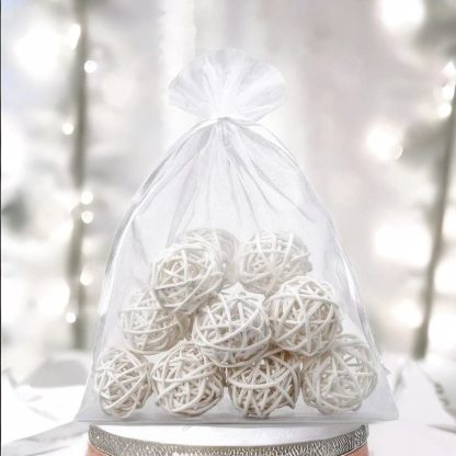 1 stuk Organza zakje 55 x 75 cm - wit - Afbeelding 2