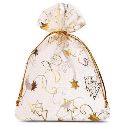 10 stuks Organza zakjes 10 x 13 cm - Kerstmis / 8