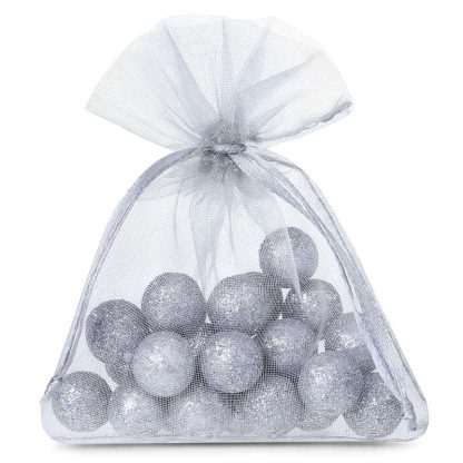 25 stuks Organza zakjes 10 x 13 cm - zilver