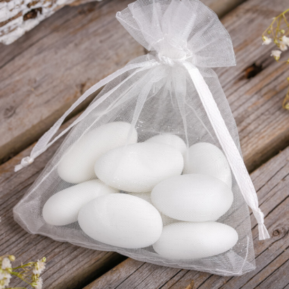 25 stuks Organza zakjes 10 x 13 cm - zilver - Afbeelding 2