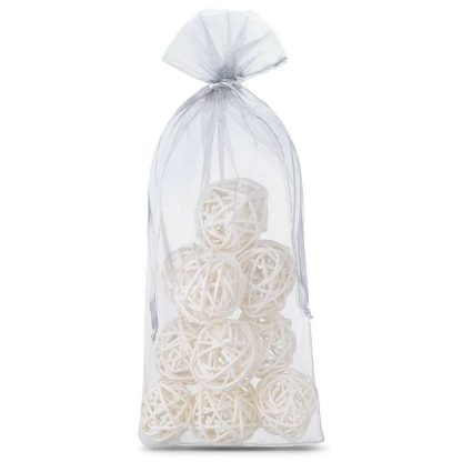25 stuks Organza zakjes 11 x 20 cm - zilver