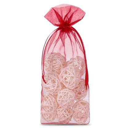 10 stuks Organza zakjes 13 x 27 cm - bordeaux