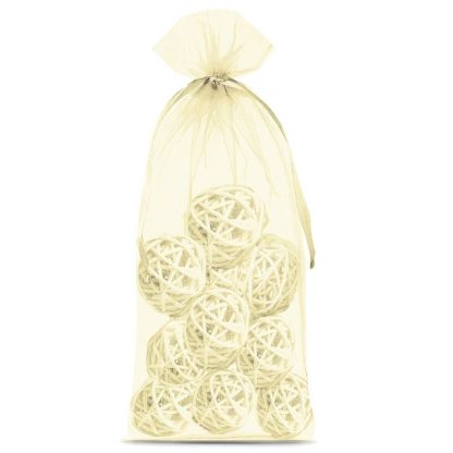 10 stuks Organza zakjes 13 x 27 cm - ecru