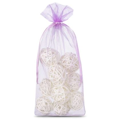 10 stuks Organza zakjes 13 x 27 cm - lichtpaars