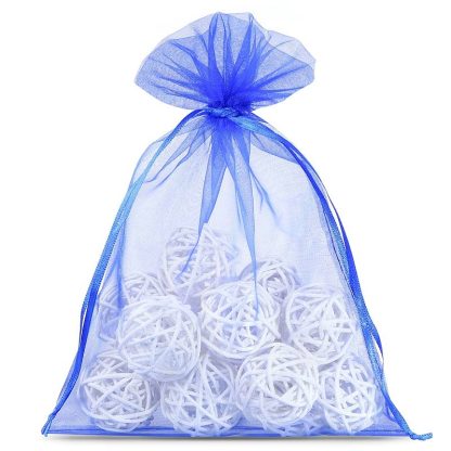 10 stuks Organza zakjes 15 x 20 cm - blauw
