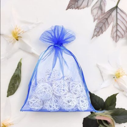 10 stuks Organza zakjes 15 x 20 cm - blauw - Afbeelding 2
