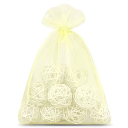 10 stuks Organza zakjes 15 x 20 cm - ecru