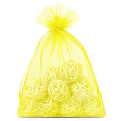 10 stuks Organza zakjes 15 x 20 cm - geel