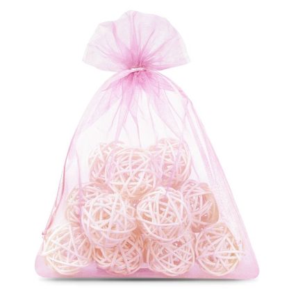 10 stuks Organza zakjes 15 x 20 cm - lichtroze