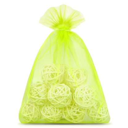 10 stuks Organza zakjes 15 x 20 cm - neon groen