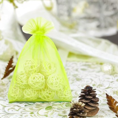 10 stuks Organza zakjes 15 x 20 cm - neon groen - Afbeelding 2