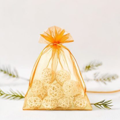 10 stuks Organza zakjes 15 x 20 cm - oranje - Afbeelding 2