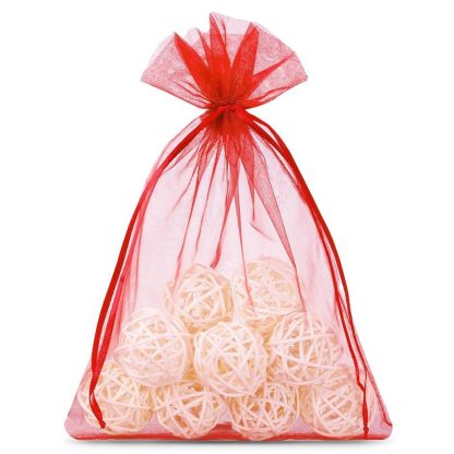 10 stuks Organza zakjes 15 x 20 cm - rood