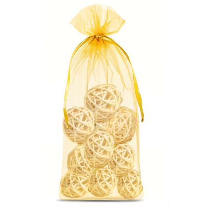 10 stuks Organza zakjes 15 x 33 cm - goud