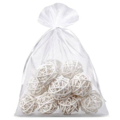 10 stuks Organza zakjes 16 x 22 cm - wit