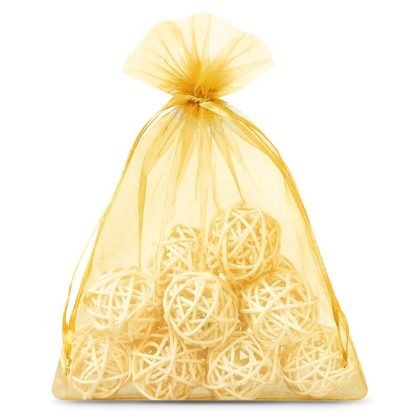 10 stuks Organza zakjes 18 x 24 cm - goud