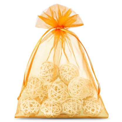 10 stuks Organza zakjes 18 x 24 cm - oranje