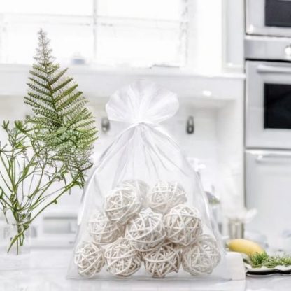 10 stuks Organza zakjes 18 x 24 cm - wit - Afbeelding 2