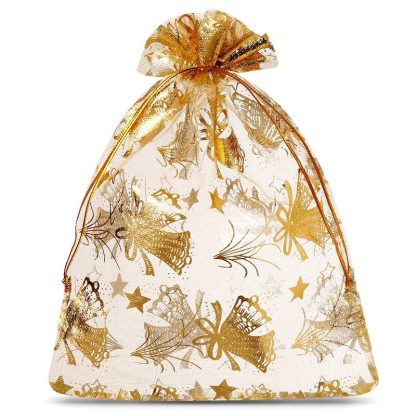 10 stuks Organza zakjes 20 x 30 cm - Kerstmis / 3