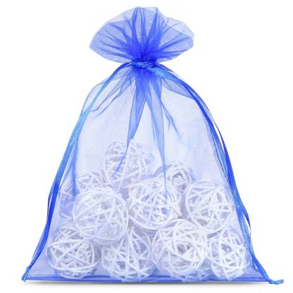 10 stuks Organza zakjes 22 x 30 cm - blauw