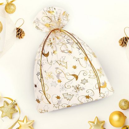 10 stuks Organza zakjes 22 x 30 cm - Kerstmis / 8 - Afbeelding 2