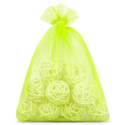 10 stuks Organza zakjes 22 x 30 cm - neon groen