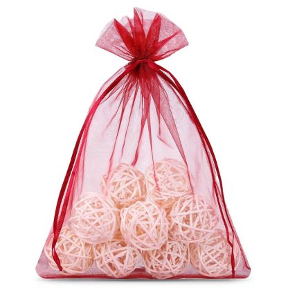 5 stuks Organza zakjes 26 x 35 cm - bordeaux