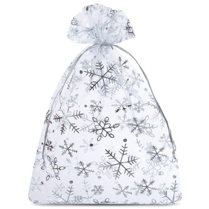 5 stuks Organza zakjes 26 x 35 cm - Kerstmis / 2