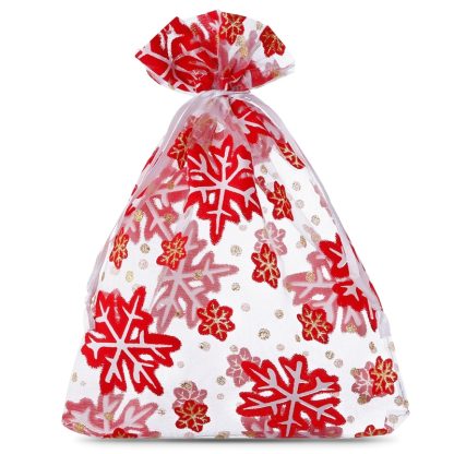 5 stuks Organza zakjes 26 x 35 cm - Kerstmis / 1