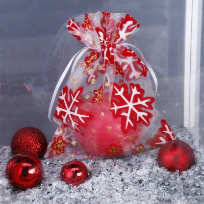 5 stuks Organza zakjes 26 x 35 cm - Kerstmis / 1 - Afbeelding 2