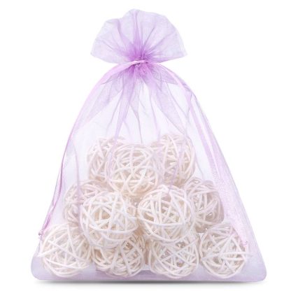 5 stuks Organza zakjes 30 x 40 cm - lichtpaars