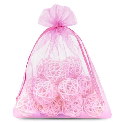 5 stuks Organza zakjes 30 x 40 cm - roze