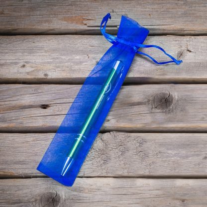 25 stuks Organza zakjes 3,5 x 19 cm - blauw - Afbeelding 2