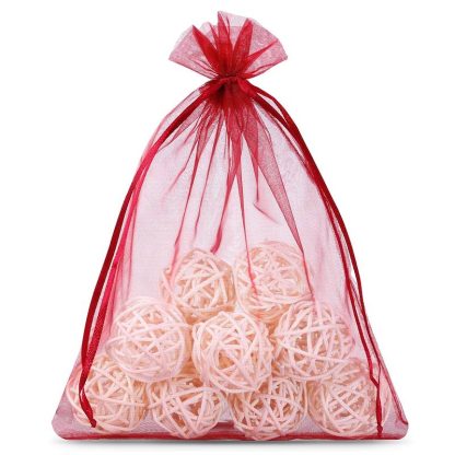 5 stuks Organza zakjes 40 x 55 cm - bordeaux