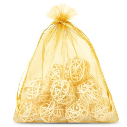 5 stuks Organza zakjes 40 x 55 cm - goud