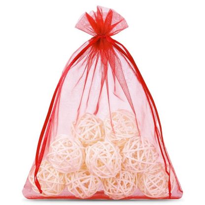 5 stuks Organza zakjes 40 x 55 cm - rood