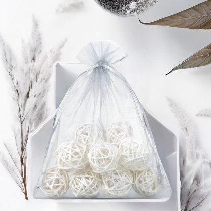 5 stuks Organza zakjes 40 x 55 cm - zilver - Afbeelding 2