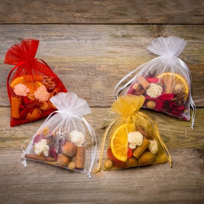25 stuks Organza zakjes 6 x 8 cm - kleurenmix - Afbeelding 2