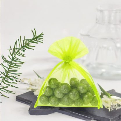 25 stuks Organza zakjes 6 x 8 cm - neon groen - Afbeelding 2