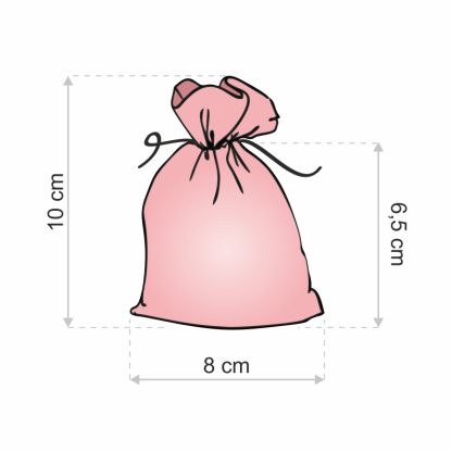10 stuks Organza zakjes 8 x 10 cm - bordeaux - Afbeelding 2