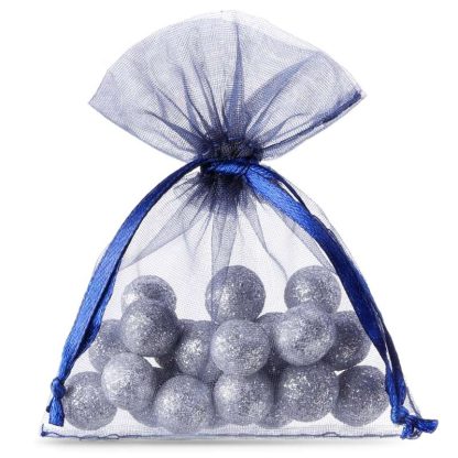 25 stuks Organza zakjes 8 x 10 cm - donkerblauw