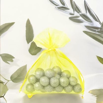 25 stuks Organza zakjes 8 x 10 cm - geel - Afbeelding 2
