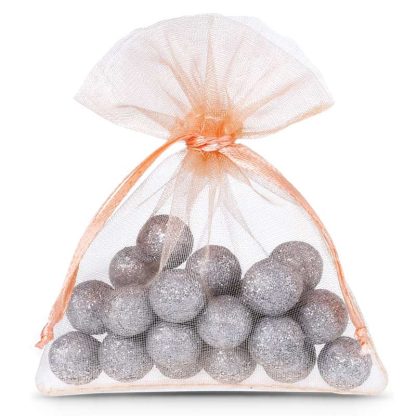 25 stuks Organza zakjes 8 x 10 cm - zalmkleurig