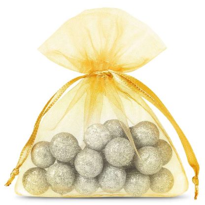 25 stuks Organza zakjes 8 x 10 cm - goud