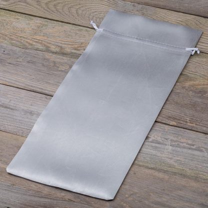 1 stuk Satijnen zakje 16 x 37 cm - zilver - Afbeelding 2