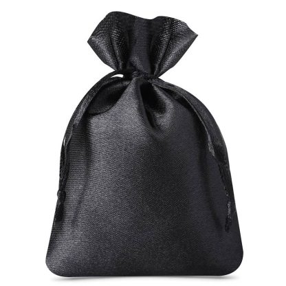 10 stuks Satijnen zakjes 10 x 13 cm - zwart