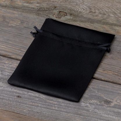 10 stuks Satijnen zakjes 10 x 13 cm - zwart - Afbeelding 2